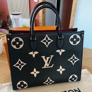 Louis Vuitton Black and White ONTHEGO MM Bag